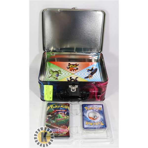POKEMON TIN WITH x2 BOOSTER PACKS, ENERGY CARDS