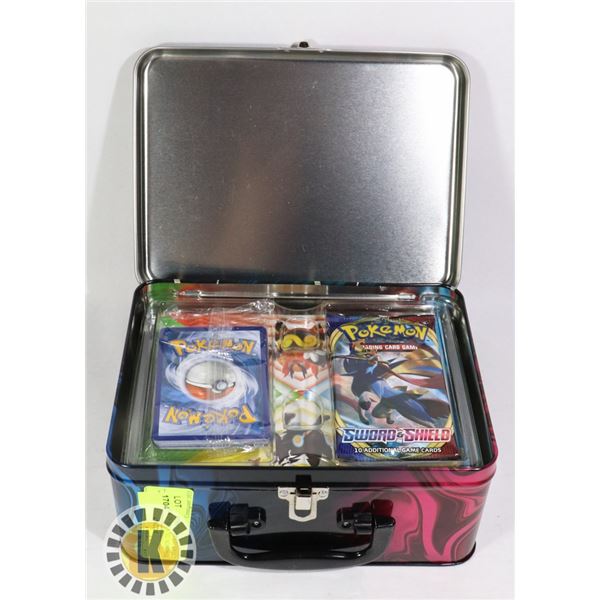 POKEMON TIN WITH x2 BOOSTER PACKS, ENERGY CARDS