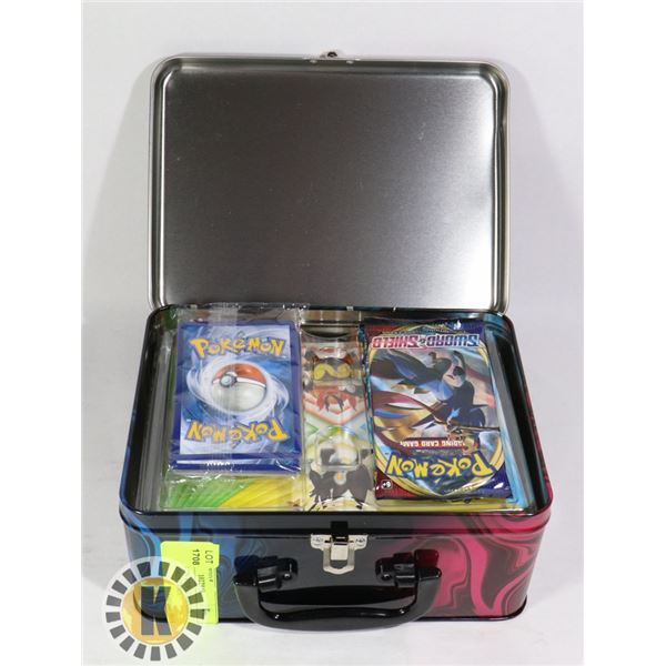 POKEMON TIN WITH x2 BOOSTER PACKS, ENERGY CARDS