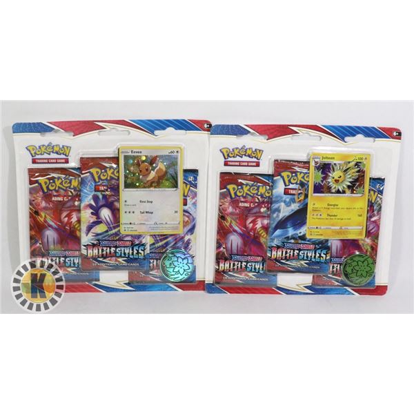 x2 POKEMON 3 BLISTER PACK BATTLE STYLES NEW