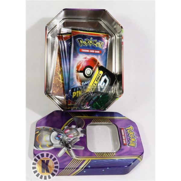 POKEMON x4 BOOSTERS, MINI BINDER ETC. TIN