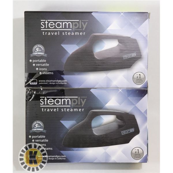 2 NEW BLACK STEAMPLY TRAVEL STEAMERS