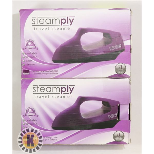 2 NEW PURPLE STEAMPLY TRAVEL STEAMERS