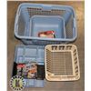 Image 1 : PLASTIC BASKET WITH ASSORTED PLASTIC CONTAINERS