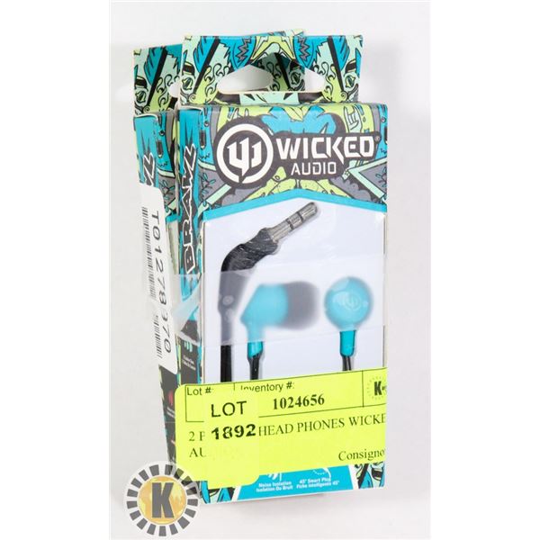 2 PACK OF HEAD PHONES WICKED AUDIO