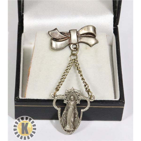 PRE-VICTORIAN MADE IN ITALY VIRGIN MARY BROOCH