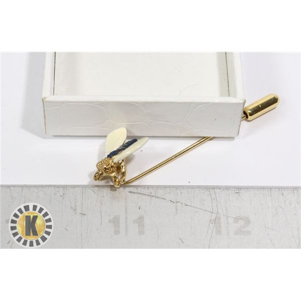 BEE NECK CUFF PIN BLUE AND WHITE 1950S