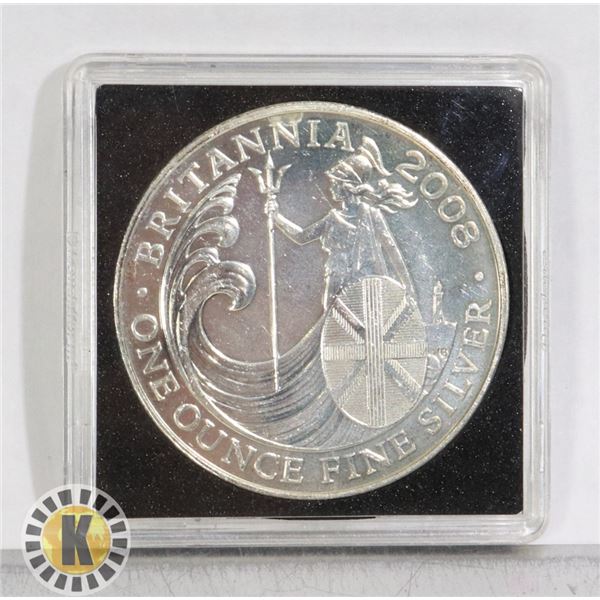 RARE 2008 GREAT BRITTAN 1OZ SILVER BRITANNIA COIN