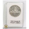 Image 1 : CAN. 1953 SILVER $1, PROOF CAMEO, NSS-WR VERSION