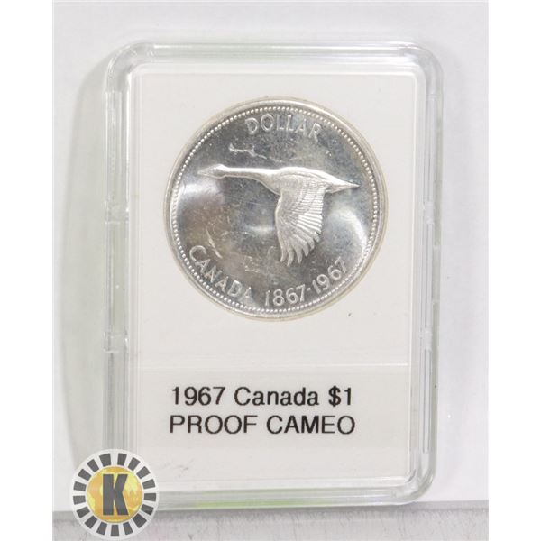 CAN. 1967 CENTENNIAL SILVER $1, PROOF CAMEO