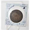 Image 1 : 18) FRENCH 1855 10 CENTIMES BRONZE COIN,
