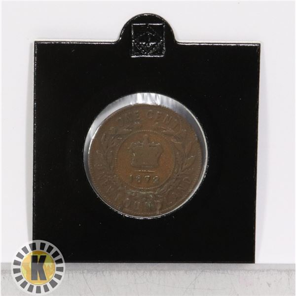 1872 NEWFOUNDLAND VICTORIAN LARGE CENT
