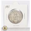 Image 1 : 1911 SILVER NEWFOUNDLAND 50 CENTS COIN