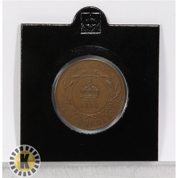 1936 NEWFOUNDLAND LARGE CENT LAST YEAR