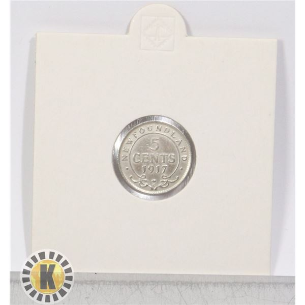 1919 NEWFOUNDLAND SILVER 5 CENT "FISHSCALE"