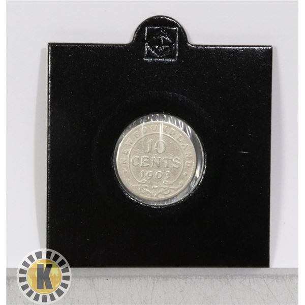 1903 NEWFOUNDLAND SILVER 10 CENT EDWARD VII