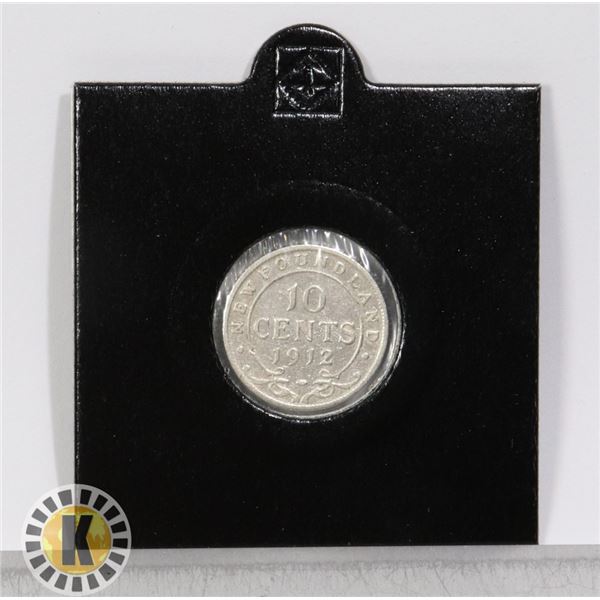1912 NEWFOUNDLAND SILVER 10 CENT GEORGE V