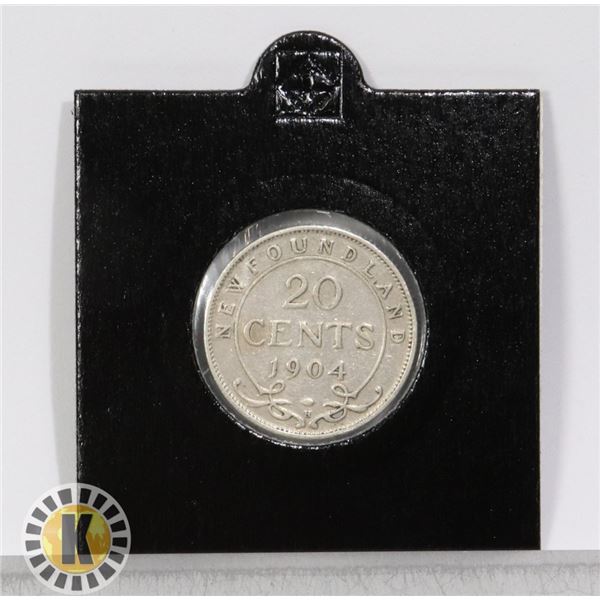 1 YEAR TYPE 1904 EDWARD NFL SILVER 20 CENT