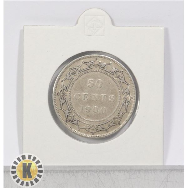 1900 VICTORIAN NEWFOUNDLAND SILVER 50 CENT