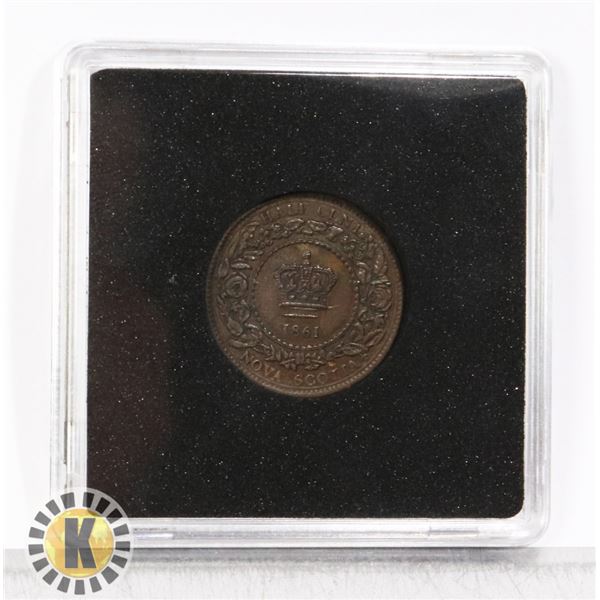 RARE HIGH GRADE NOVA SCOTIA 1861 HALF CENT