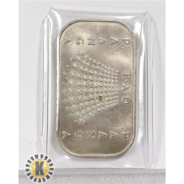 RARE 1977 TONGA RECTANGULAR 1 PA'ANGA COIN