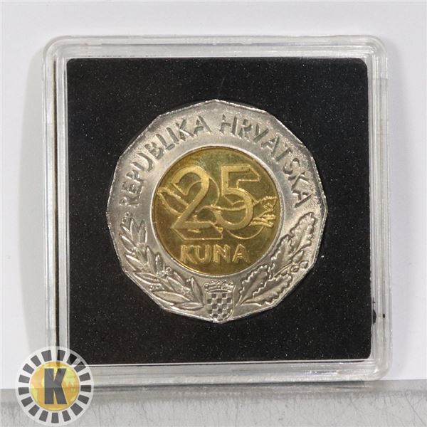 INTERESTING CROATIA BI-METALLIC 25K COIN