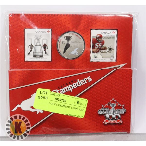 2012 CALGARY STAMPEDE COIN AND STAMPS