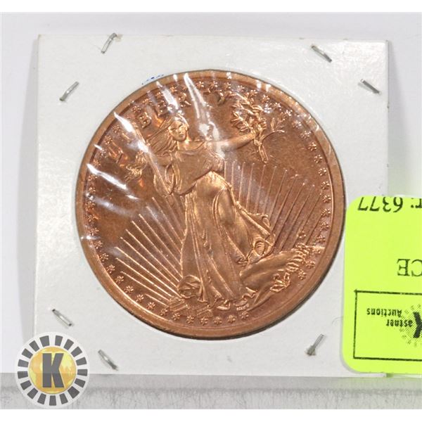 2013 .999 FINE COPER ONE OUNCE COIN LIBERTY