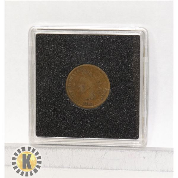 1881 USA INDIAN HEAD COPPER PENNY.