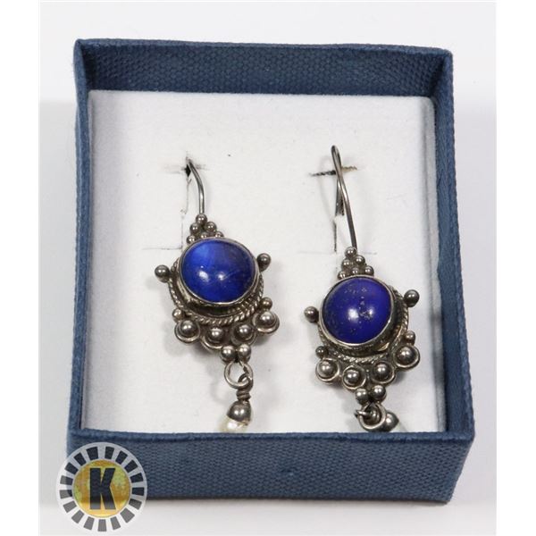 ANTIQUE .925 SILVER EARRINGS WITH GEMS