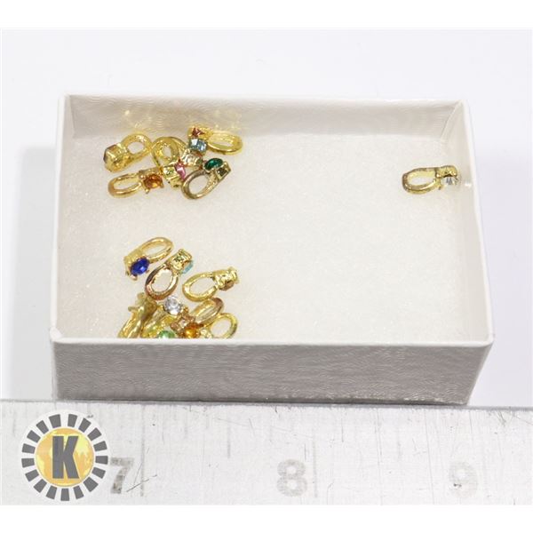 GROUP OF 15 RHINESTONE COSTUME PENDANTS