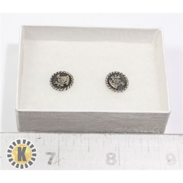 PAIR OF STERLING SILVER CHIPMUNK EARRINGS