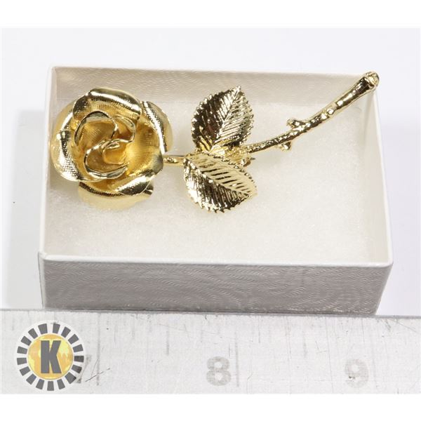 LARGE 2.5" COSTUME ROSE BROOCH