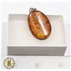 Image 1 : 4CM STERLING SILVER AMBER PENDANT