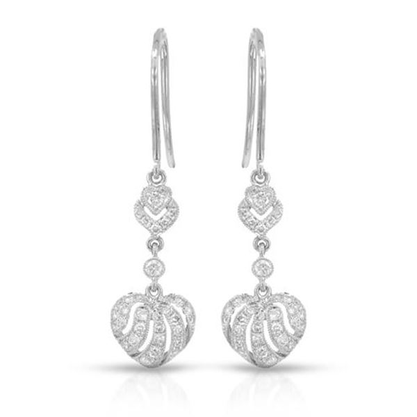 Natural 0.45 CTW Diamond Earrings 14K White Gold - REF-81X9T