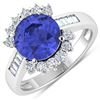 Image 1 : Natural 3.48 CTW Tanzanite & Diamond Ring 14K White Gold - REF-143R7F