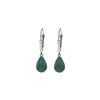 Genuine 17.75 ctw Green Sapphire Corundum & Diamond Earrings 14KT White Gold - REF-41M6T