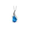 Genuine 2.53 ctw Blue Topaz & Diamond Necklace 14KT White Gold - REF-36N2R