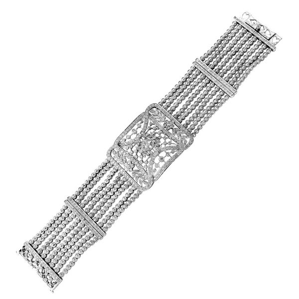 Natural 3.34 CTW Diamond & Bracelet 18K White Gold - REF-747X2T