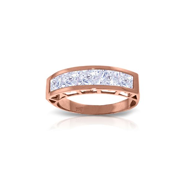 Genuine 2.25 ctw Aquamarine Ring 14KT Rose Gold - REF-60V3W