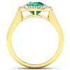 Image 2 : Natural 3.01 CTW Zambian Emerald & Diamond Ring 14K Yellow Gold - REF-147K3W