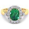 Image 3 : Natural 2.39 CTW Zambian Emerald & Diamond Ring 14K Yellow Gold - REF-112R3F