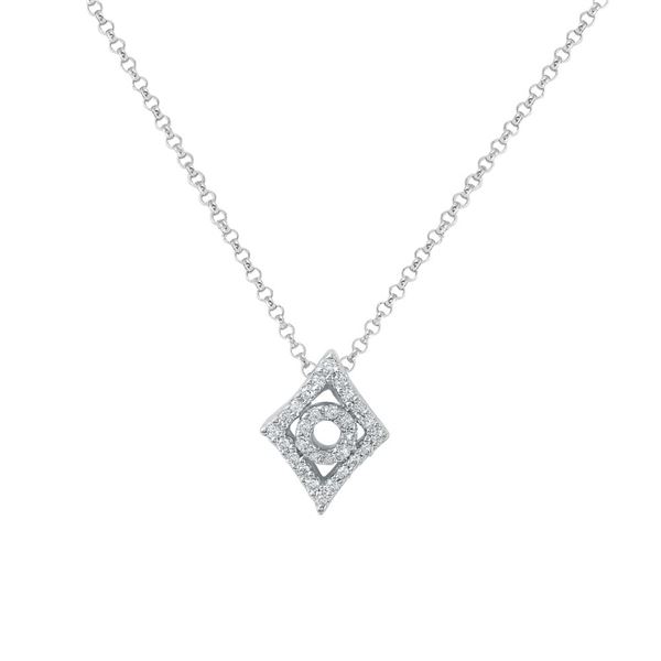 Natural 0.10 CTW Diamond Necklace 18K White Gold - REF-27Y9N