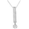 Image 1 : Natural 0.50 CTW Princess Diamond Necklace 14K White Gold - REF-63Y2N