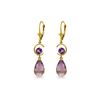 Image 1 : Genuine 11 ctw Amethyst Earrings 14KT Yellow Gold - REF-46P7H