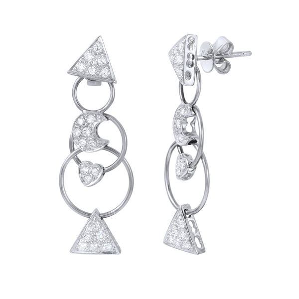 Natural 0.80 CTW Diamond Earrings 18K White Gold - REF-131X4T