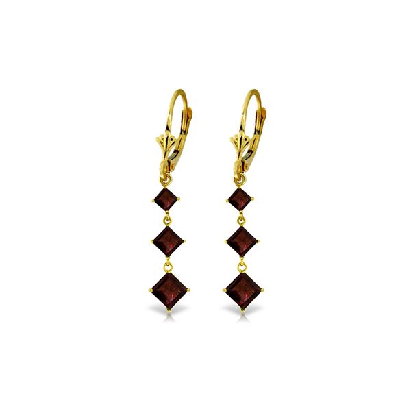 Genuine 4.79 ctw Garnet Earrings 14KT Yellow Gold - REF-50Z2N