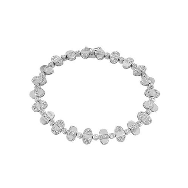 Natural 1.12 CTW Diamond Bracelet 14K White Gold - REF-178M2F