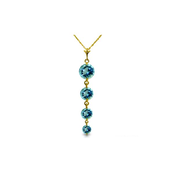 Genuine 3.9 ctw Blue Topaz Necklace 14KT Yellow Gold - REF-23W5Y