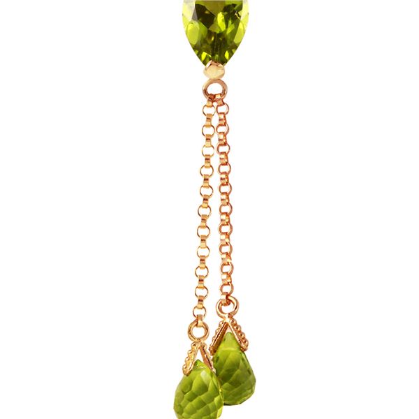 Genuine 3.75 ctw Peridot Necklace 14KT Rose Gold - REF-23F5Z